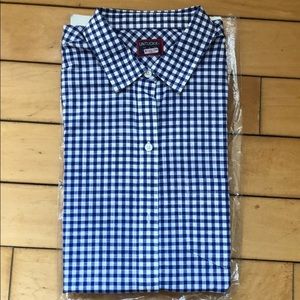 Untuckit women’s dress shirt - blue/white